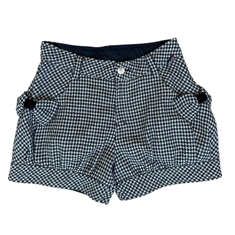 Mezzo Piano Candy Girls Houndstooth Shorts in Black and White Size 28"
